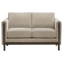 Islington - Fabric Upholstered Panel Arm Loveseat - Taupe