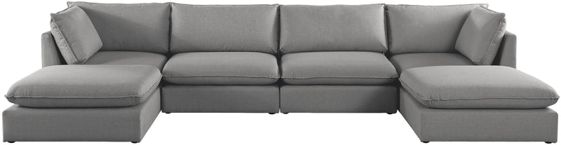 Mackenzie - Modular Sectional 6 Piece - Gray - Fabric - Modern & Contemporary