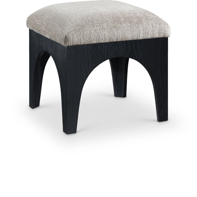 Lawson - Chenille Fabric Ottoman - Black Base