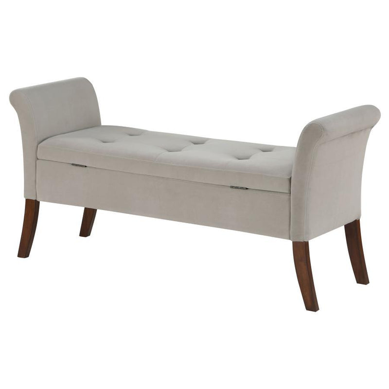 Farrah - Velvet Upholstered Rolled Arm Storage Bench