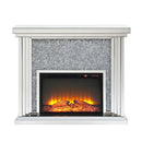 Noralie - 40" Fireplace - Mirrored & Faux Diamonds