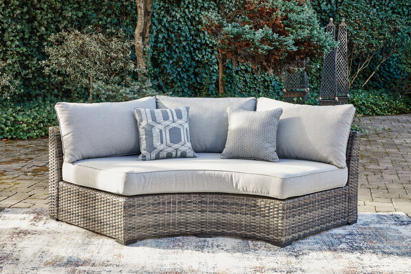 Harbor Court - Gray - Curved Loveseat with Cushion