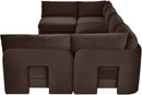 Hammond - Velvet Performance Fabric Upholstered 6 Piece U-Shaped Armless Sectional