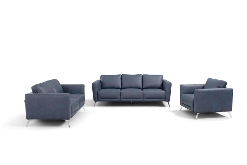 Astonic - Loveseat - Blue Leather