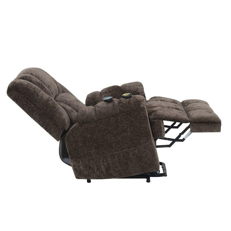 Pacay - Power Recliner With Lift & Heating & Massage - Brown