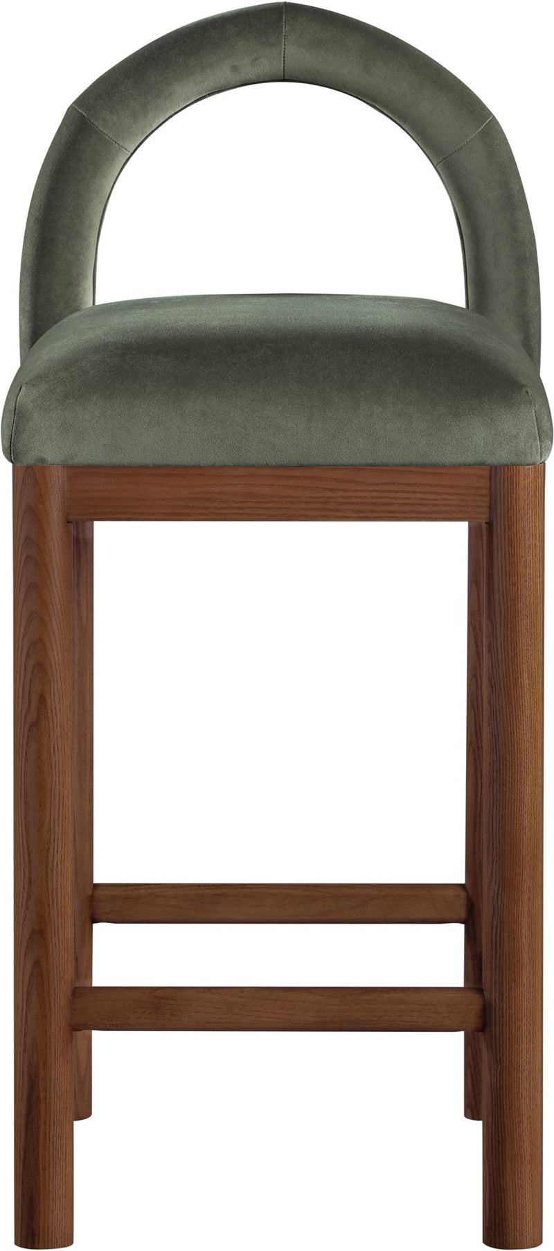 Conrad - Velvet Counter Stool With Brown Legs