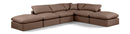 Indulge - Faux Leather 6 Piece Modular Armless Sectional
