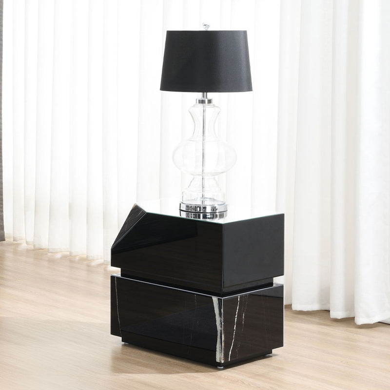 Drisana - End Table - Black Mirrored