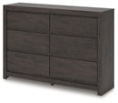 Fraluna - Six Drawer Dresser - Charcoal