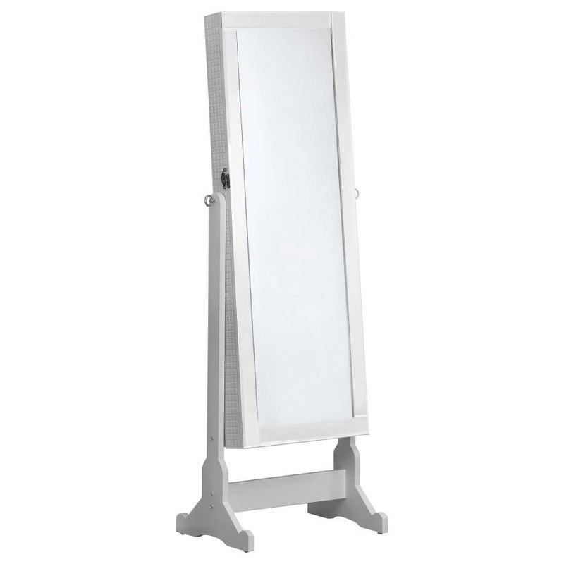 Zayas - Storage Jewelry Cheval Mirror - White