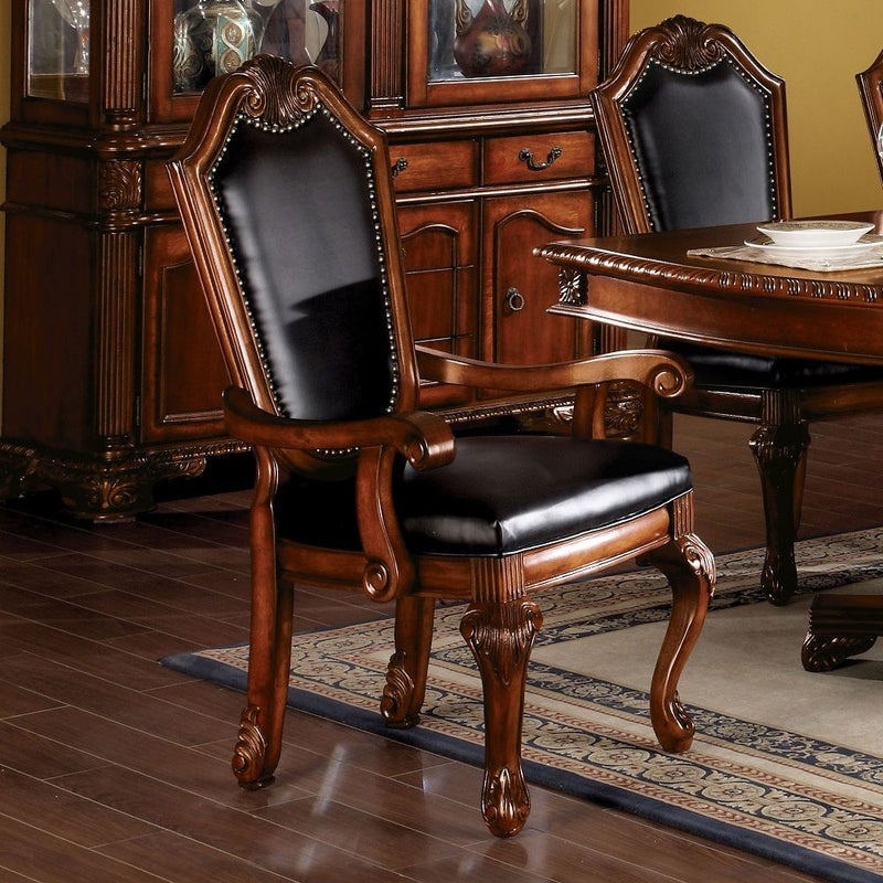 Chateau De Ville - Chair (Set of 2) - Black PU & Cherry