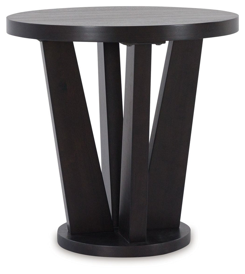 Chasinfield - Dark Brown - Round End Table