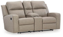 Lavenhorne - Dbl Rec Loveseat W/Console - Pebble