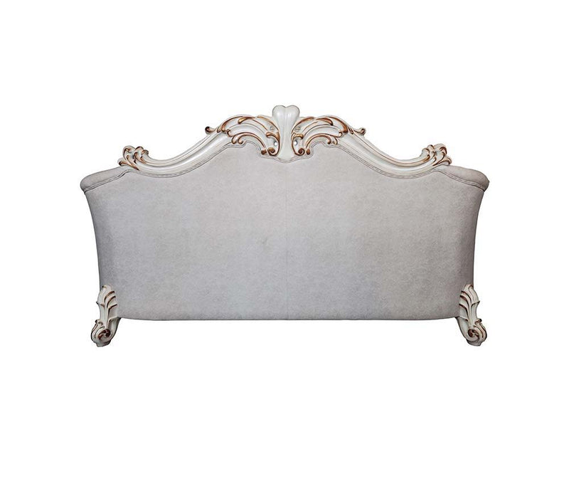 Vendom II - Sofa - Two Tone Ivory Fabric & Antique Pearl Finish