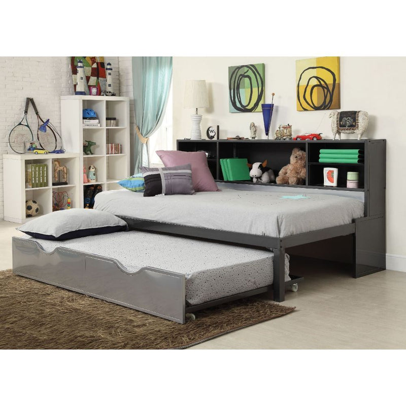 Renell - Twin Bed - Black & Silver