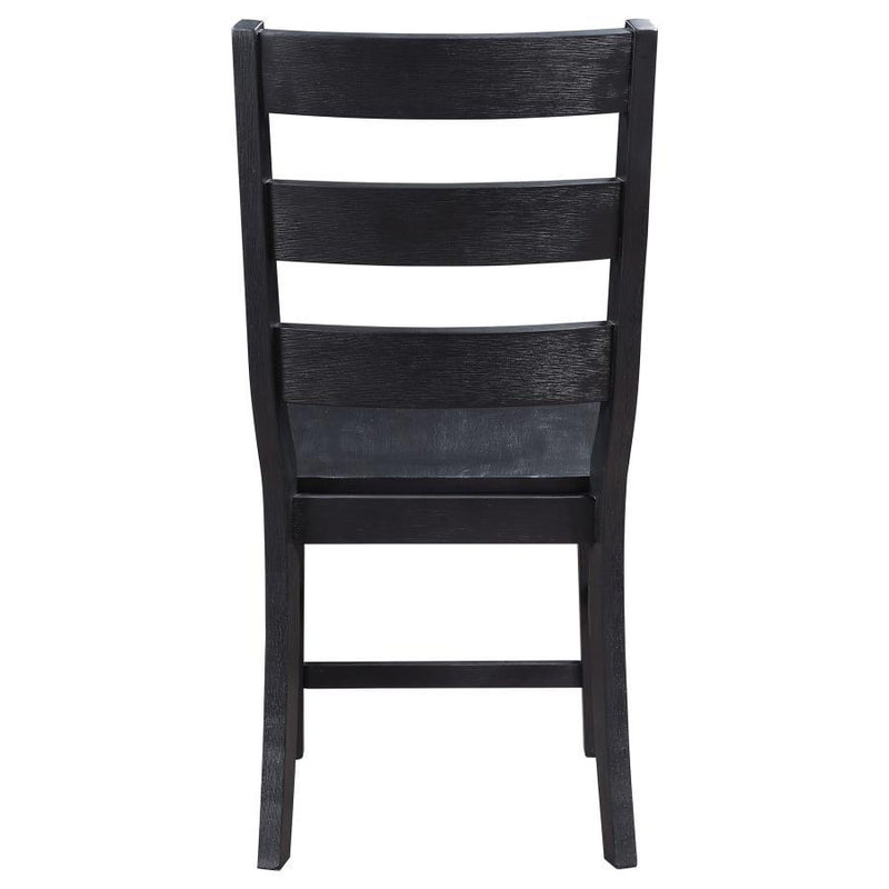 Newport - Ladder Back Wood Dining Side Chair (Set of 2) - Black