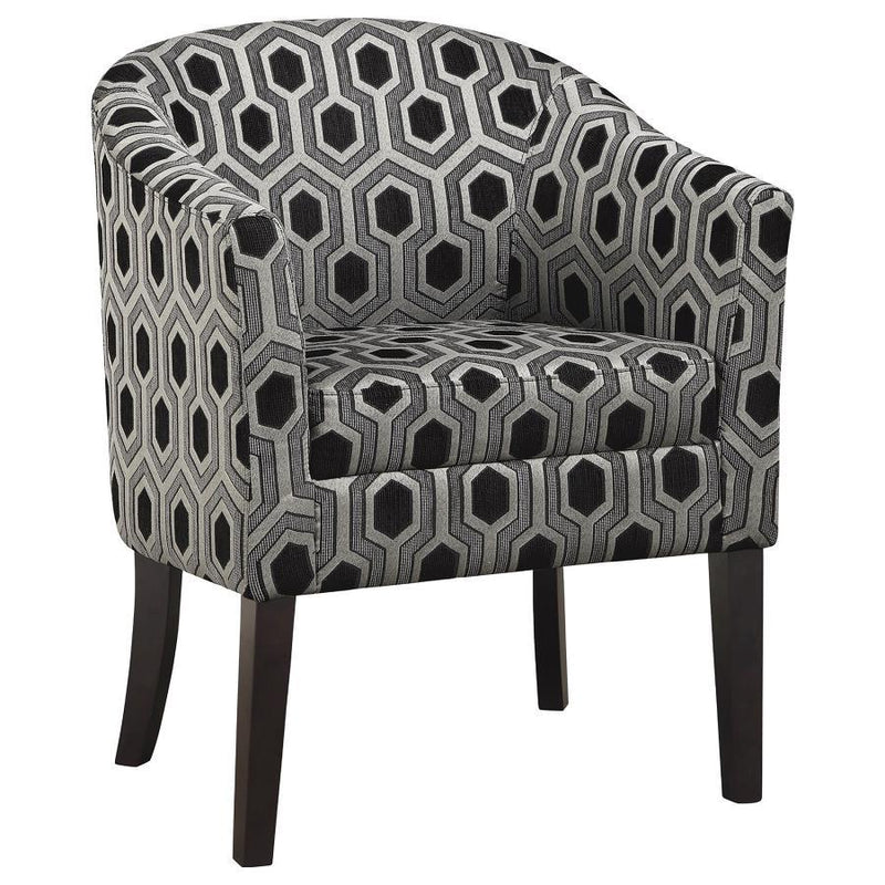 Jansen - Hexagon Patterned Accent Chair - Grey and Black