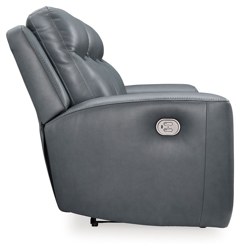 Mindanao - Steel - 2 Pc. - Power Reclining Sofa, Power Reclining Loveseat With Console