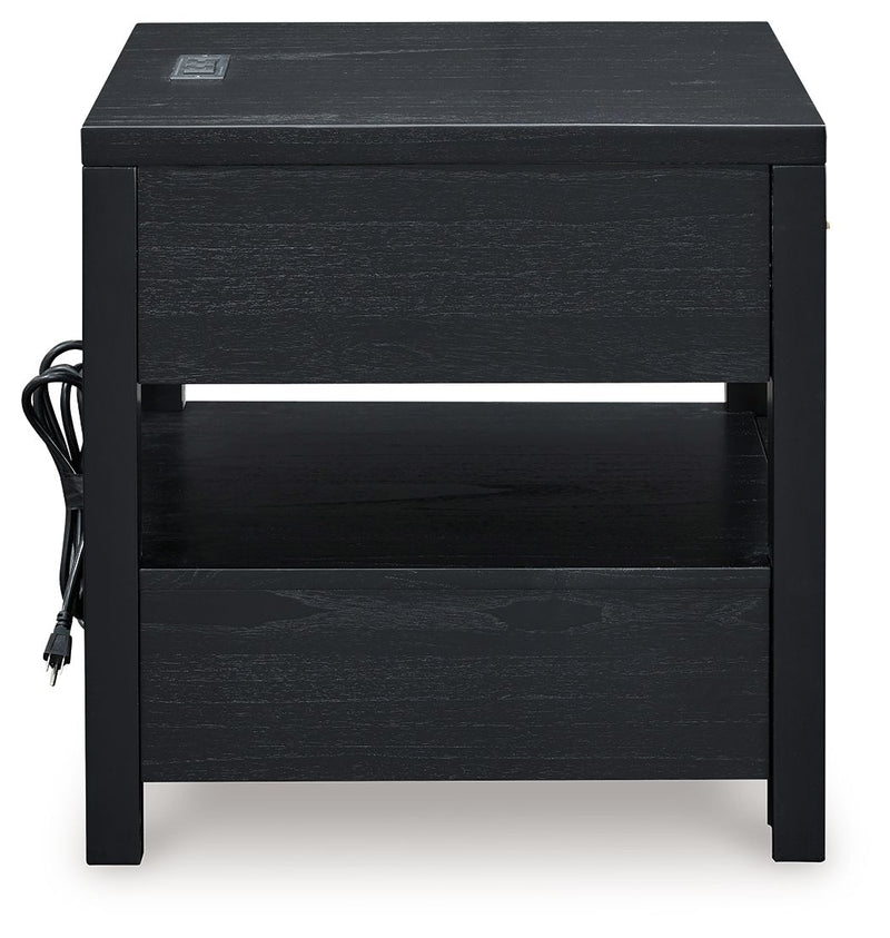 Winbardi - Black - Rectangular End Table