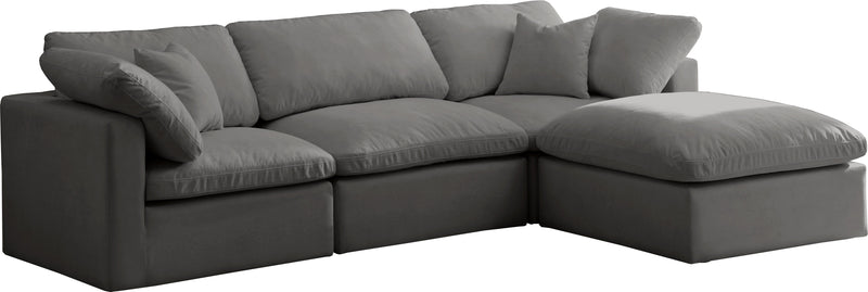 Plush - Velvet Standart Comfort Modular Sectional - Grey - Modern & Contemporary