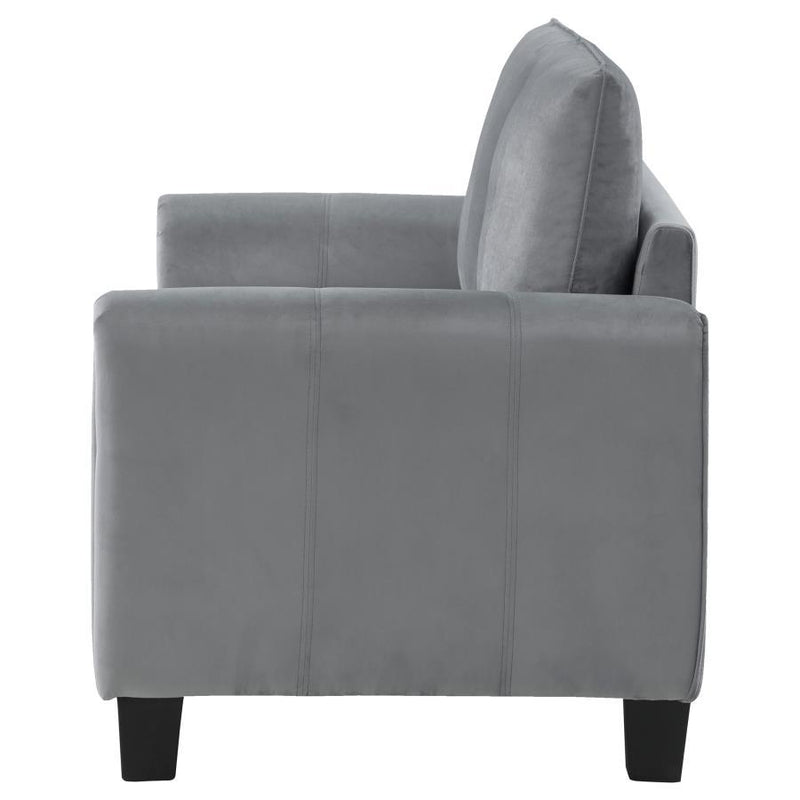 Davis - Upholstered Rolled Arm Loveseat - Grey