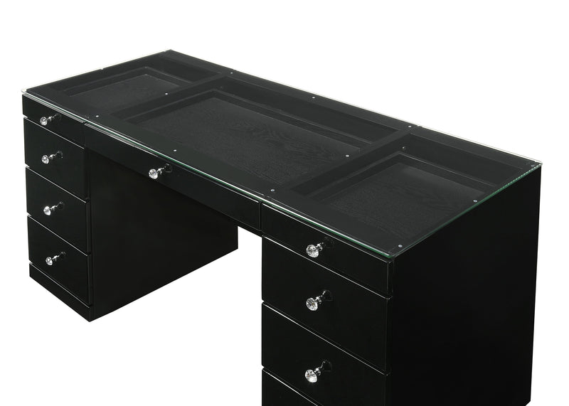 Avery - Vanity Desk With Glass Top