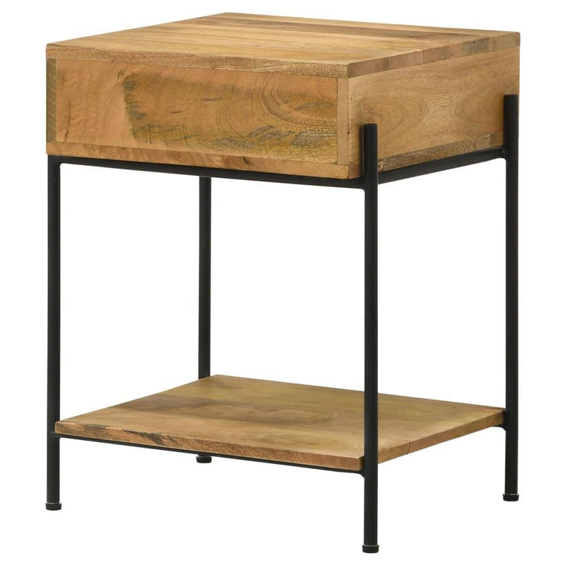 Declan - 1-Drawer Wood Accent Side Table - Natural Mango