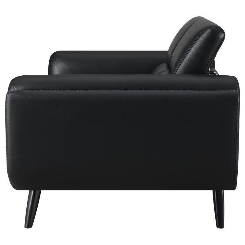 Shania - Track Arms Loveseat With Tapered Legs - Black