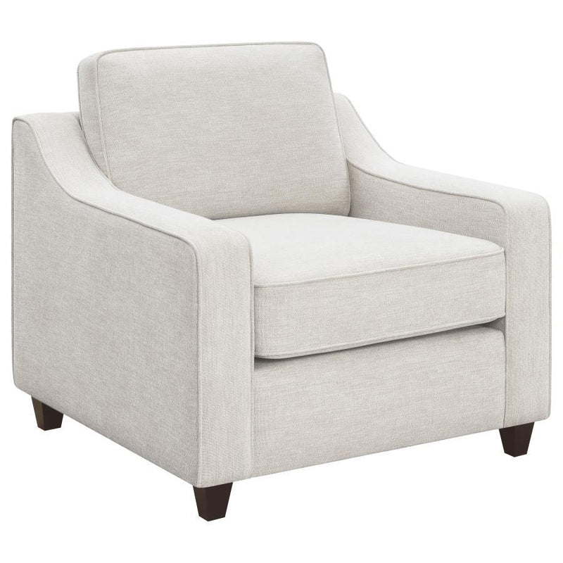 Christine - Upholstered Sloped Arm Accent Chair - Beige