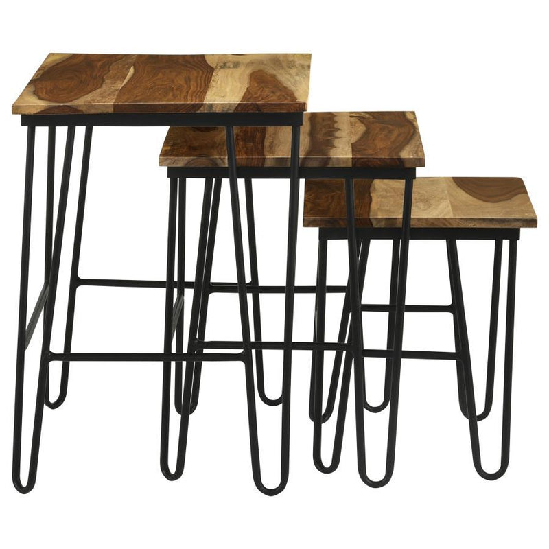 Nayeli - 3 Piece Solid Sheesham Wood Nesting Tables - Natural