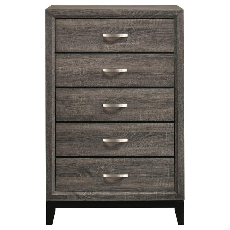 Watson - 5-Drawer Chest - Gray Oak And Black