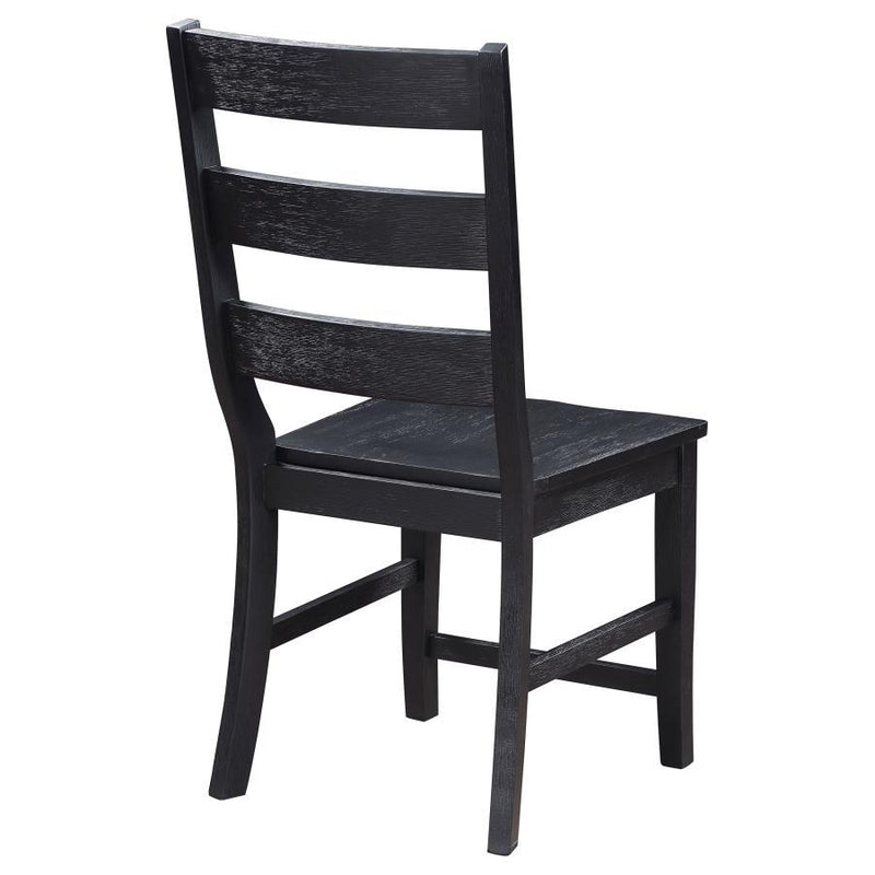 Newport - Ladder Back Wood Dining Side Chair (Set of 2) - Black