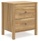 Bermacy - Two Drawer Night Stand - Light Brown