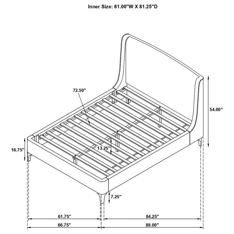 Mosby - Upholstered Curved Headboard Platform Bed