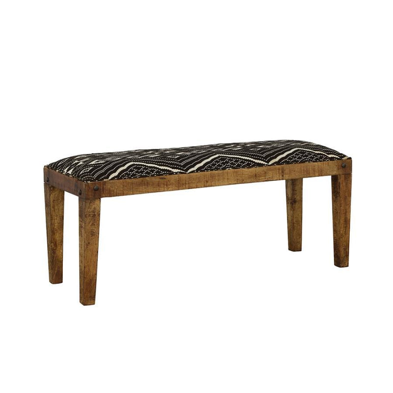 Lamont - Rectangular Upholstered Bench - Natural and Navy