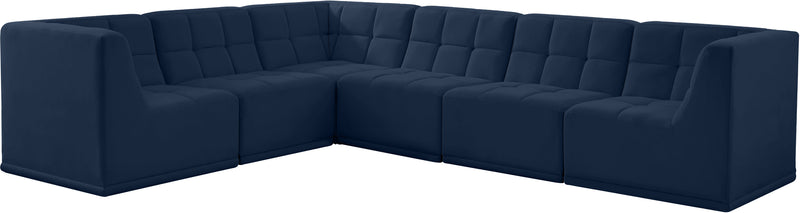 Relax - Modular Sectional 6 Piece - Navy - Fabric