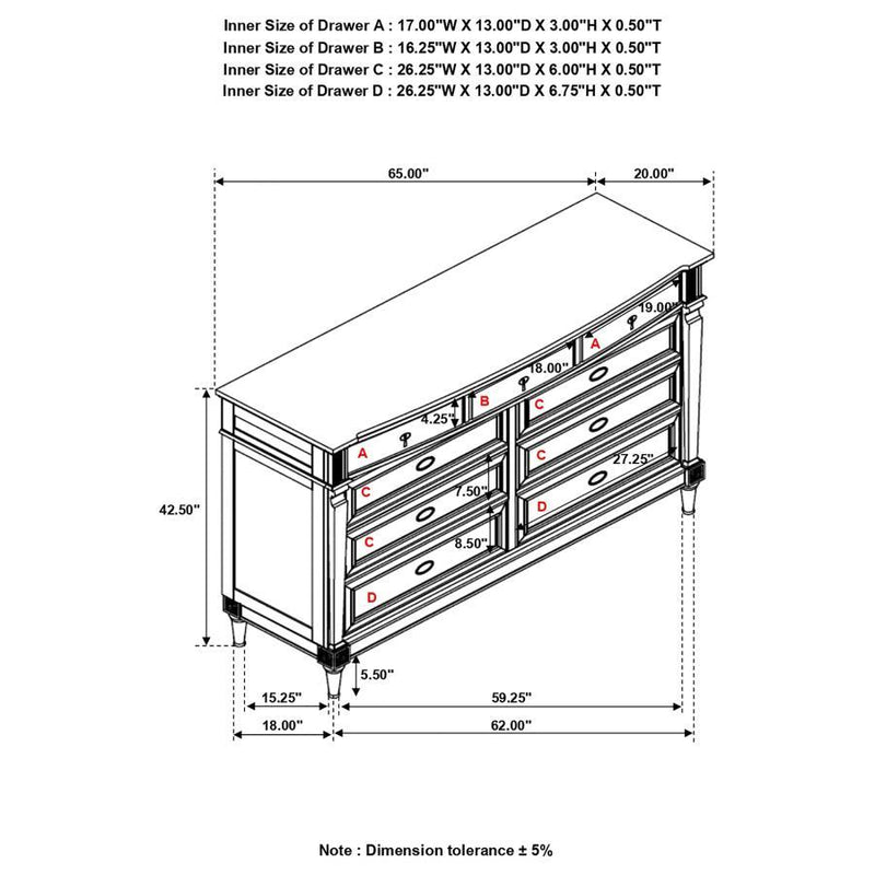 Alderwood - 9-Drawer Dresser - French Gray