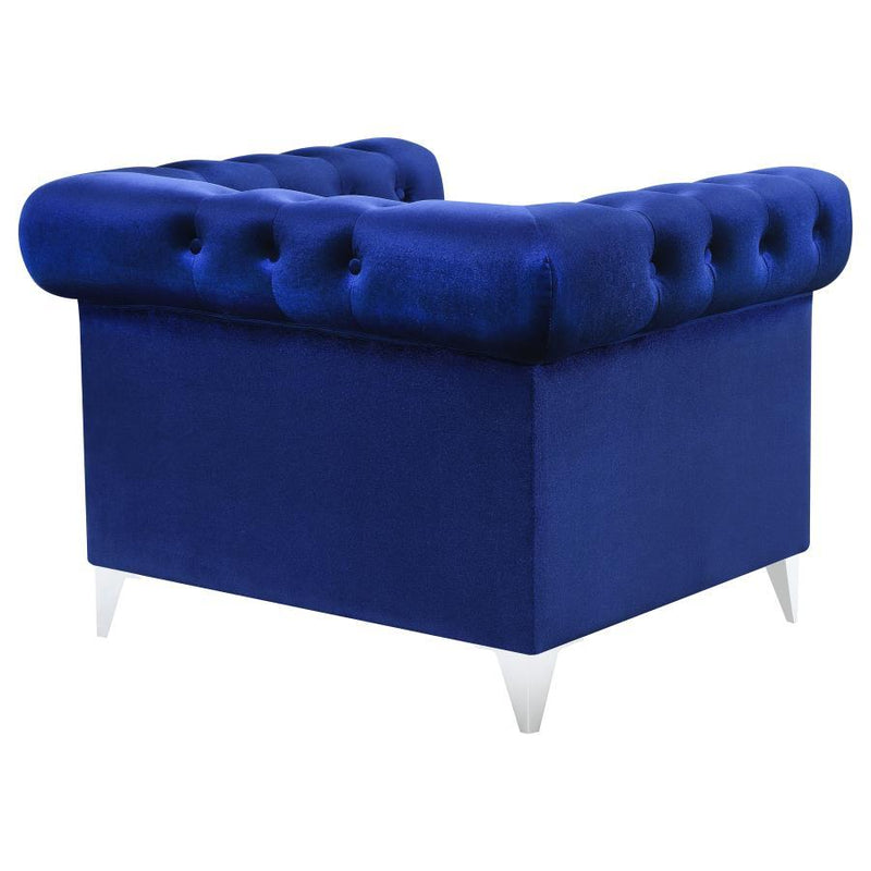 Bleker - Tufted Tuxedo Arm Chair - Blue