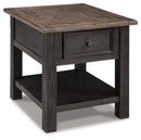 Tyler Creek - Rectangular End Table - Grayish Brown / Black