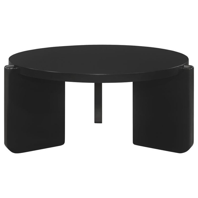 Cordova - Round Solid Wood Coffee Table - Black