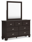 Covetown - Dresser And Mirror - Dark Brown