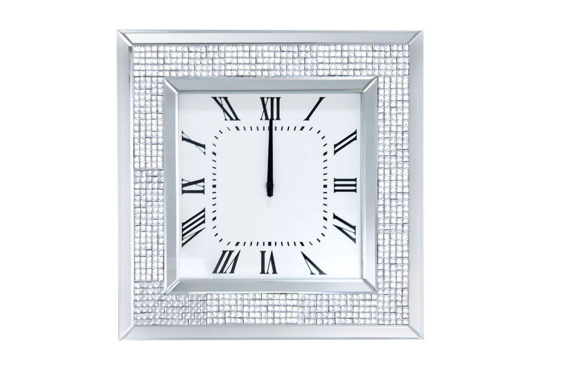 Iama - Wall Clock - Mirrored & Faux Rhinestones