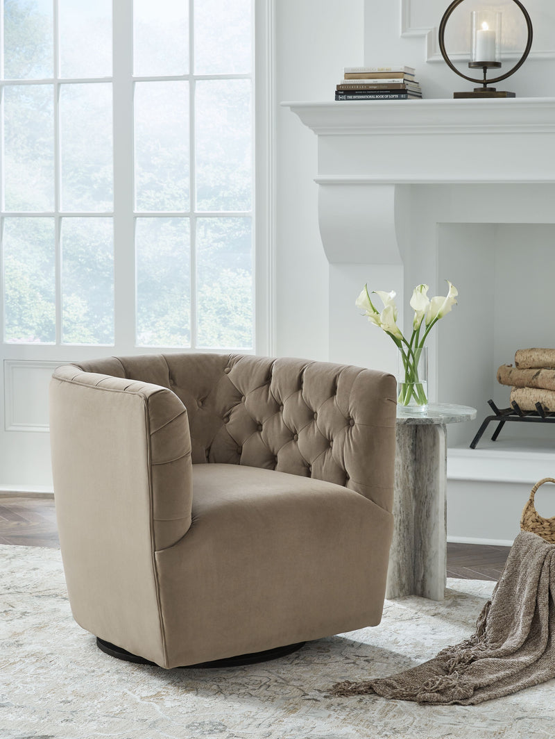 Hayesler - Cocoa - Swivel Accent Chair