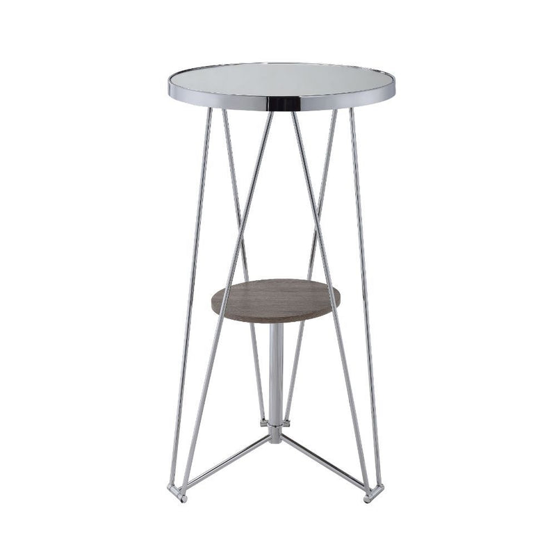 Jarvis - Bar Table - Mirror, Gray Oak & Chrome