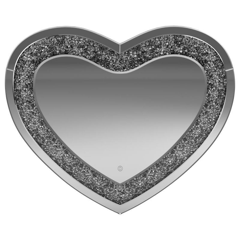 Aiko - Heart Shape Wall Mirror - Silver