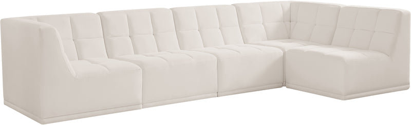 Relax - Modular Sectional 5 Piece - Cream - Fabric