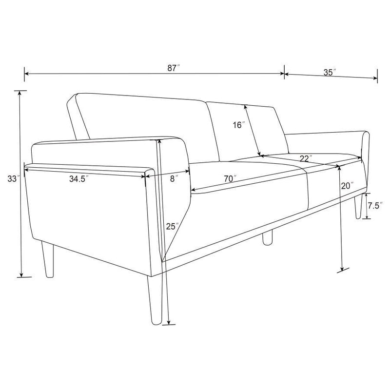 Rilynn - Upholstered Track Arms Sofa Set