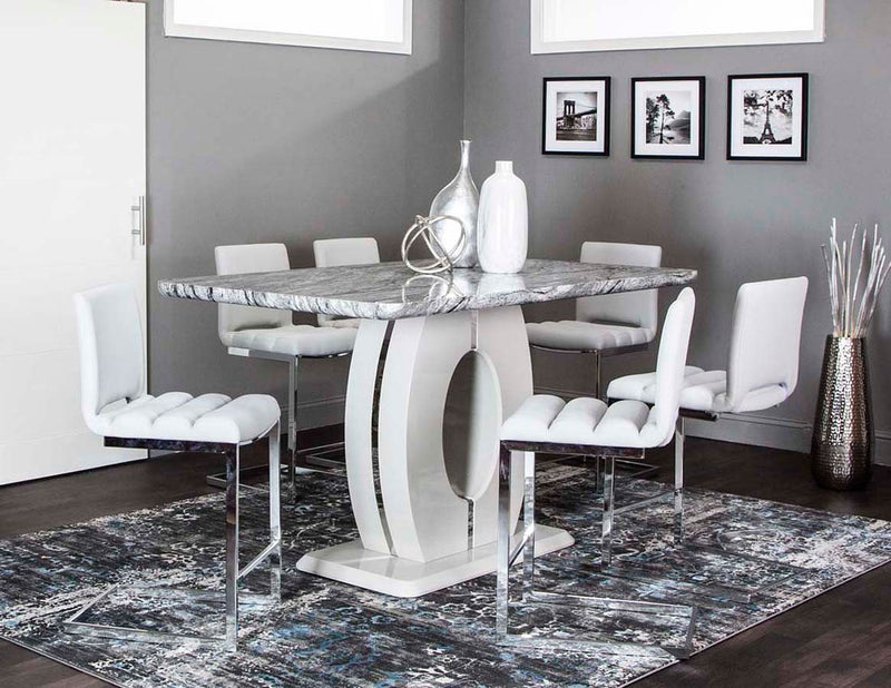 Dyane Light Gray Counter Height Dining Set - 6 Chairs