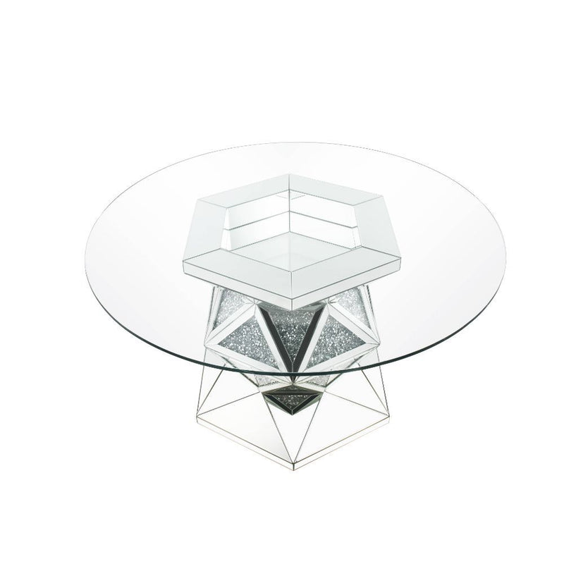 Noralie - Dining Table - Mirrored & Faux Diamonds - 30"