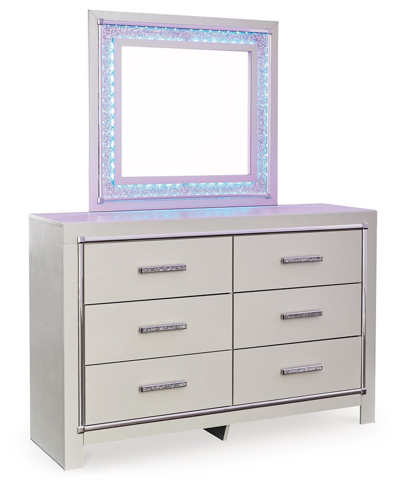 Zyniden - Silver - Dresser And Mirror
